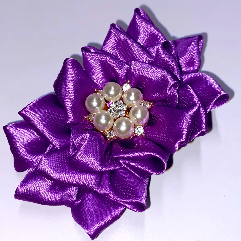 ELEGANT CLASSY STYLE WITH RHINESTONE HAIRCLIP - PURPLE